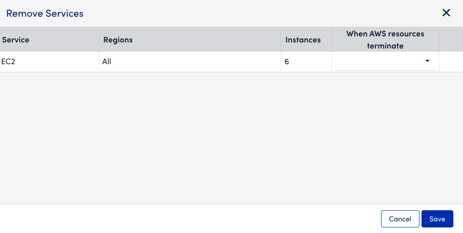 remove aws services